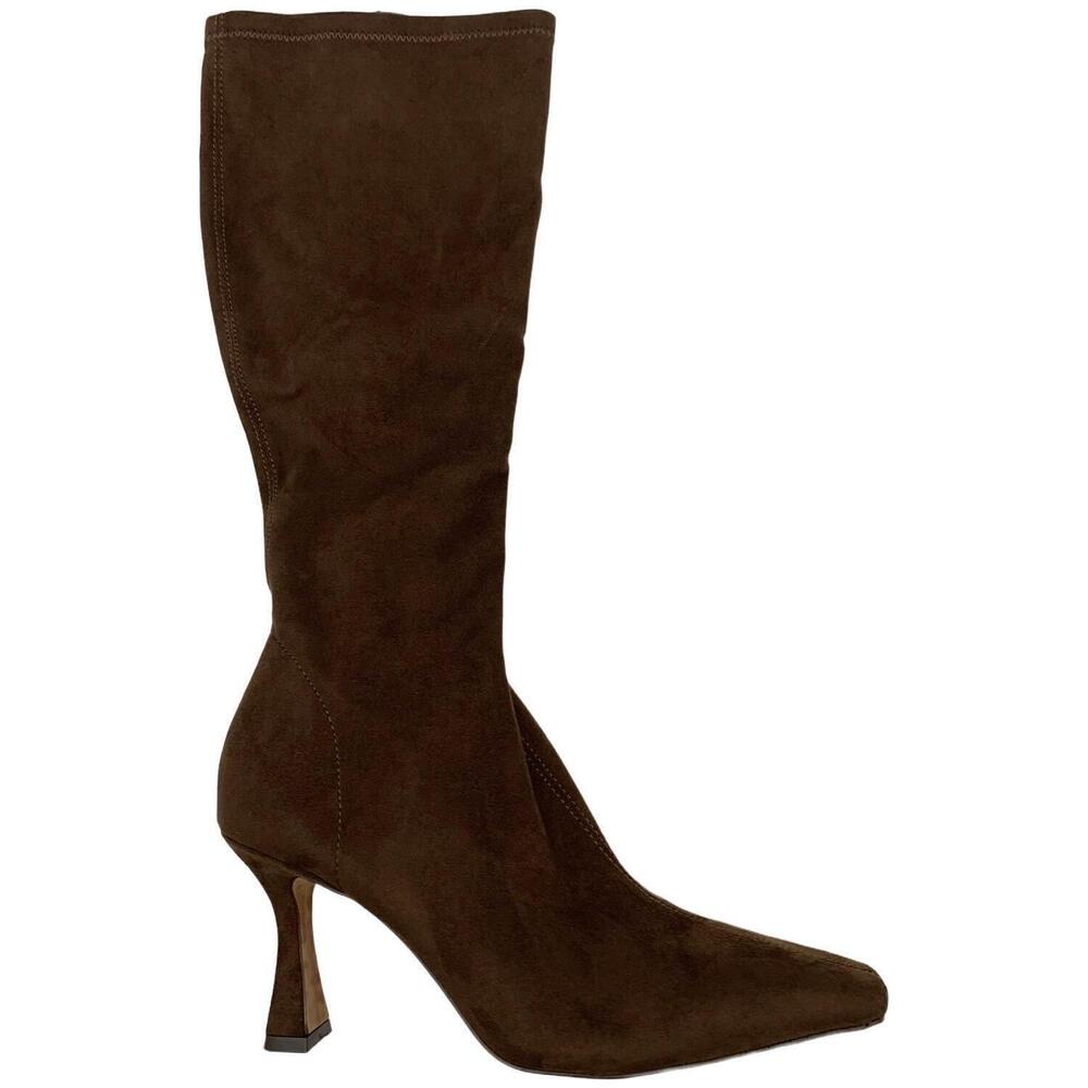 Steve Madden Women's Flute Tall Shaft Heeled Boots Chocolate - Medium